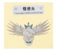 Beavorty Guitar Headstock Pvc Adhesive Sticker Monster Head Design Creative Self-adhesive Guitar Decal Musical Instrument Decorative Patch