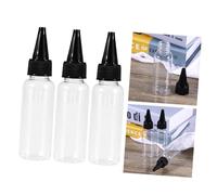 Beavorty Hair Dye Bottle Plastic 100ml Pointed Mouth Precision Applicator for Salon Use with Random Colored Caps 12pcs Set Refillable Hair Coloring Container