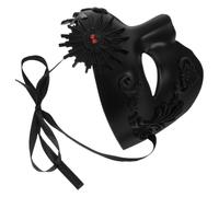 Beavorty Half Face Carnival Mask for Adults Black ABS Halloween Season | One Eyed Design, Adjustable Elastic Strap, Lightweight Fit, Venetian Carnival and Masquerade Balls
