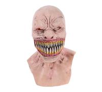 Beavorty Halloween Scary Cosplay Mask Realistic Evil Face Mask for Masquerade Parties Durable Lightweight Latex Creepy Design with Movable Mouth Halloween Accessory