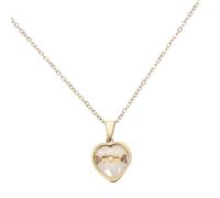 Beavorty Heart Shaped Pendant Necklace for Women Mother's Day Durable Titanium Steel Zircon Allergy Jewelry for Daily Wear and Special Occasions