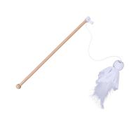 Beavorty Interactive Cat Teaser Ghost Shape Wooden Cat Flirting Stick for Exercise and Strengthening Relationship with Pet, for Indoor Play and Engagement