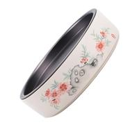 Beavorty Japanese Style 380ml Ceramic Tea Drain Tray Teapot Holder Dry Brew Plate for Home Use with Ash Gray Glaze Suitable for Gongfu Tea Ceremony and Daily Serving