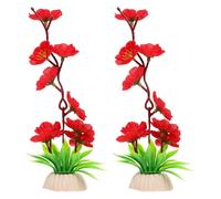 Beavorty Japanese Sushi Plate Decoration 2Pcs - Red Artificial Sashimi Flower Garnish, Zen Platter Ornament for Food Presentation, Lifelike Cold Dish Floral Decor for Home & Restaurant