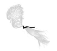 Beavorty Judge Court Lawyer Cosplay Wig White Long Curly Wig for Costume Parties Gentlemen Baroque Style Natural Look Pre Styled with Ribbon for Adults