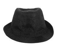 Beavorty Kid's Short Brim Hat Black Trilby Fedora Hat Gangster Fedora Cap for 4-10 Years Old for Boys Girls Dancing Performance (girth of 58cm)