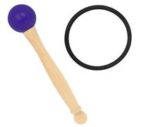 Beavorty Knocking Stick Singing Bowl Mallet Rubber Ring Wood Handle Good Elasticity Purple Ring Shape for Crystal Singing Bowls Meditation Ambience