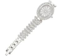 Beavorty Ladies Watch Silver Luxury Bling Dial Wristwatch Adjustable Strap for Daily Wear