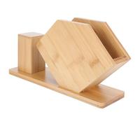Beavorty Large Bamboo Tissue Box with Toothpick Holder, Beige Fan Shape Napkin Dispenser for Dining Table and Kitchen Counter, Accommodates Sizes of Napkins with Elegant Design
