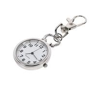 Beavorty Large Dial Quartz Pocket Watch for Students Nurses and Doctors Small Stainless Steel Key Buckle Easy to Read Big Numbers for Exams and Medical Use