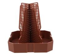 Beavorty Large Reptile Feeder Bowl for Lizards and Bearded Dragons, Escape-proof Plastic Feeding Dish with Red-brown Color, Self-feeding Terrarium Food Container for Reptiles and Amphibians