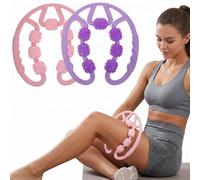 Beavorty Leg Massager Roller Set 2 Pack Thigh and Calf Roller for Muscle Massage Portable Manual Massage Tool for Home Office or Gym Use to Support Blood Flow and Recovery