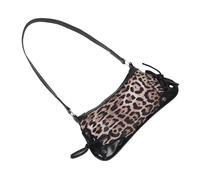Beavorty Leopard Print Crescent Bag with Chic Bow Detail PU Underarm Shoulder Purse for Women Organized Multi Compartment Handbag Stylish Versatile Accessory for Social Work and Shopping