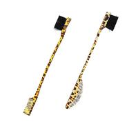 Beavorty Leopard Print Double-headed Combs Set Brow Brush Hair Comb for Makeup Styling