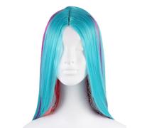 Beavorty Long Straight Multi-color Wig for Theme Parties and Cosplay, Synthetic High Temperature Silk Hairpiece with Natural Hairline, Colorful Party Wig for Women