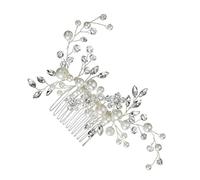 Beavorty Luxury Pearl Hair Comb Crystal Decor Alloy Bridal Headpiece for Weddings Parties Dances Graceful Design