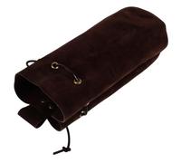 Beavorty Medieval Drawstring Waist Pack Cosplay Pouch Deep Brown Suede Bucket Bag Renaissance Belt Purse for Men Women LARP Costume Storage Accessory