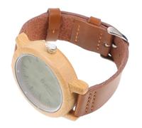 Beavorty Men's Bamboo Wood Watch Leather Band, Verawood Dial Casual Wooden Wristwatch for Men, Natural Timepiece Suitable for Everyday Wear