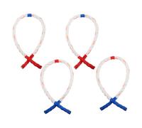 Beavorty Mini Braided Gymnastics Ropes 4Pcs Nylon 60Cm Red Blue for -Friendly Physical Activity and Sensory Development Games
