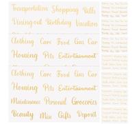Beavorty Multi-Function Self-Adhesive Alphabet Budget Label Stickers, Gold Letter Cash Envelope Stickers for Household Budgeting, Portable 10 Sheets Set for Home Finance Organization