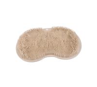 Beavorty Multipurpose Foot Massager Pad Brown with Non-Slip TPR Mat for Exfoliating Cleaning Calluses and Odor Removal Deep Toe Bristle Scrubber for Shower Bath Safety