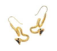 Beavorty Mystical Gothic Snake Earrings Unisex Retro Dangle Snake Earrings with Green Eye Lightweight Zinc Alloy Statement Jewelry for Halloween Party and Daily Wear