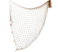 Beavorty Natural Fishing Net, Mediterranean Style Fish Netting Marine Fishing Net Wall Decoration Photographing Prop Background Decoration 100 * 200cm Light Brown