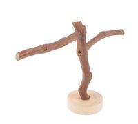 Beavorty Natural Grape Branch Wooden Bird Perch Stand Two Crossbars, 20cm Height Parakeet Cage Accessory for Parrots, Budgies, and Small Birds’ Paw Grinding and Resting