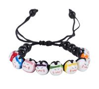 Beavorty Nine Ceramics Cat Bracelet Handmade Lovely Women Wrist Chains Rope Cute Lucky Cat Waving Cartoon Accessory