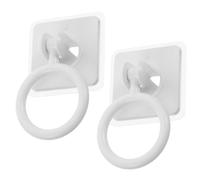 Beavorty No Drill Drawer Helper Pull 2pcs, Self Adhesive Door Helper Ring, Rounded Shape Plastic with Widened Silicone Grip for Disabled Individuals and Elderly in Various Living Spaces