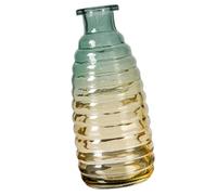 Beavorty Nordic Modern Embossed Glass Vase, Fluted Short Decorative Flower Container for Home Decor and Coffee Shop Table Display, Creative Household Desktop Flower Arrangement Random Color