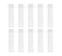 Beavorty Organza Drawstring Bags White 10pcs Portable Lightweight Storage Pouches for Pens and Going Out with a Hand Fan