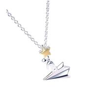 Beavorty Paper Airplane Necklace Aesthetic Jewelry for Women Stylish Clavicle Chain Pendant for Everyday Wear for Mothers Daughters and Friends