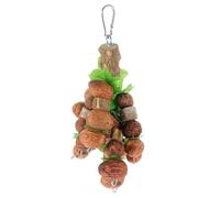 Beavorty Parrot Nibble Hanging Chewing Plaything for Cage Birds | Mango Wood, Rust Resistant Hook, Ring Buckle Pendant Design, for Parrots and Ring Necked Parakeets Indoors