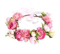 Beavorty Party Decoration Bride Simulation Rose Hair Ornament Headpiece Rose Floral Crown Bride to Be Props Handmade Stylish Hair Accessory