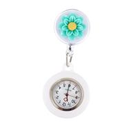 Beavorty Pattern Clip Lapel Watch Badge for Nurses Portable Covered Watch with Arabic Markers Easy Viewing for Staff and Students for Healthcare Professionals