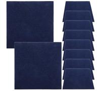 Beavorty Peel and Stick Floor Tiles, 10 Pack Self Adhesive Polyester Floor Tile Stickers, 30x30cm Non-Slip Removable Sticky Flooring for Bedroom & Office, Navy Blue