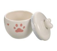 Beavorty Pet Ceramic Urn for Cats and Small Dogs 600ml with Heart and Paw Pattern Memorial Keepsake Box for Ashes and Hair Suitable for Pet Loss Sympathy