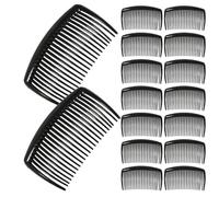 Beavorty Plastic Hair Side Combs with Matte Finish 16pcs for Women and Smooth No-snag Teeth, Gentle for Delicate Hair and Secure Updo, for Meetings and Interviews Styling