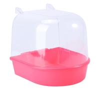 Beavorty Plastic Parrot Bath Tub for Small Birds Semi- Splash Guard and Lightweight Design Easy Installation for Cockatiels and Conures Bird Bath