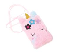 Beavorty Plush Embroidered Unicorn Shoulder Bag Tie-dye Color Soft Cross Body Bag for Kids Girls Kindergarten Cartoon Coin Purse