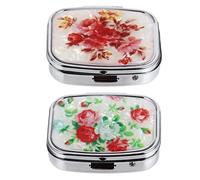 Beavorty Portable Medicine Organizer 2-Pack 2 Compartments Mini Pill Case for Travel Compact Tablet Dispenser for Medications and Vitamins