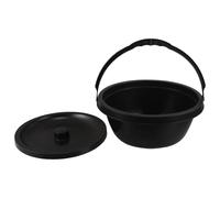 Beavorty Portable Wheelchair Bedpan with Lid - Medical Bedside Commode Toilet for Elderly and Disabled Adults, 11.2"x11.2"x4.7" Waterproof Bed Pan for Surgery and Daily Bathroom Aid