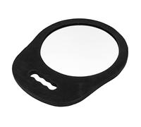 Beavorty Practical Handheld Hairdressing Mirror with Foam Frame Glass Surface round Black Lightweight for Beauty Salon and Office Use by Makeup Artists and Barbers