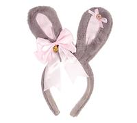 Beavorty Rabbit Ears Headbands for Easter Party Costume Lovely Plush Bowknot Bunny Ears Headband Hair Clasp for Girls and Boys and Girls Animal Headwear for Easter Events