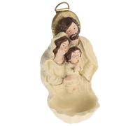 Beavorty Resin Nativity Figurine Pendant Intricate Jesus Birth Sculpture Christmas Catholic Home Wall Hanging Decoration Lightweight Religious Gift for Baptism Confirmation Housewarming