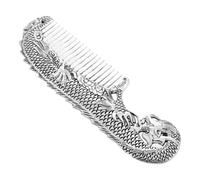Beavorty Retro Chinese Alloy Dragon Comb for Hair Grooming and Scalp Massage Hand Carved Antique Decorative Comb for Birthdays and Weddings