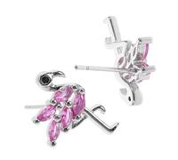 Beavorty Retro Flamingo Drop Earrings for Women Lightweight Copper Holiday Jewelry Cute Tropical Statement Studs for Christmas Valentine Halloween Party