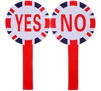 Beavorty Reusable Double-sided Yes No Handheld Judging Board 15x30cm Foam Paddle Voting Accessory for Classroom and School Supplies, 2 Pieces Random Color