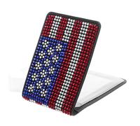 Beavorty Rhinestone Car Registration Organizer PU Wallet with American Flag License Holder for Women Keeper Fit for Glove Box